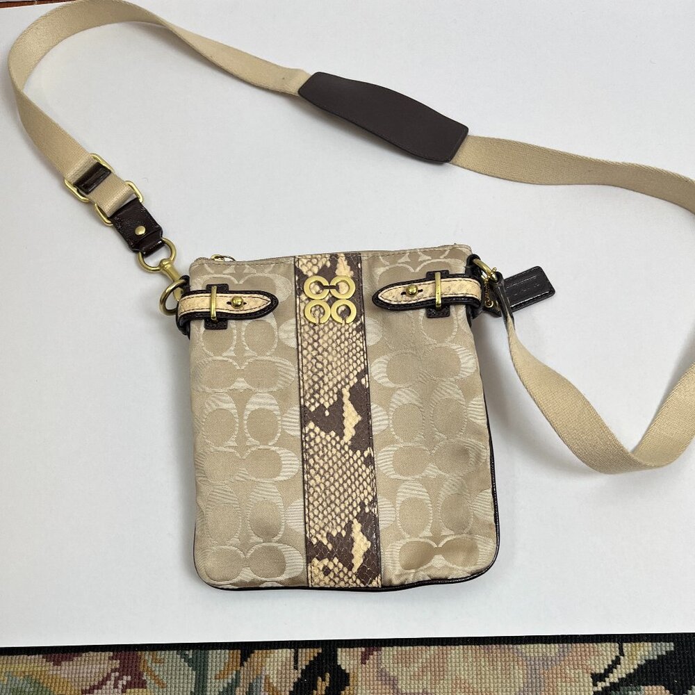 Authentic Coach Colette Signature Python Swingpac… - image 1